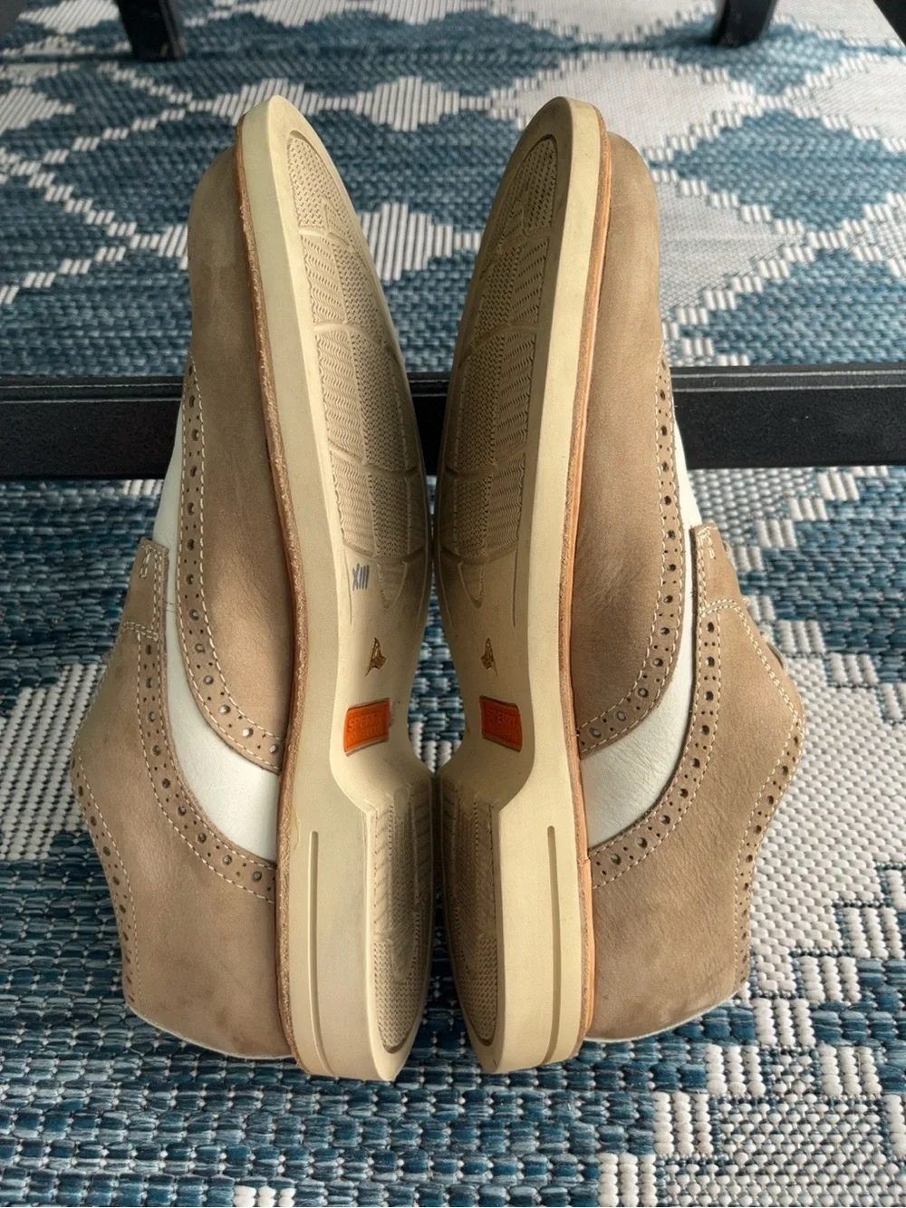 Sperry Gold Cup Spectator Saddle Oxford Wingtip Men’s 9M Suede Leather Tan Cream